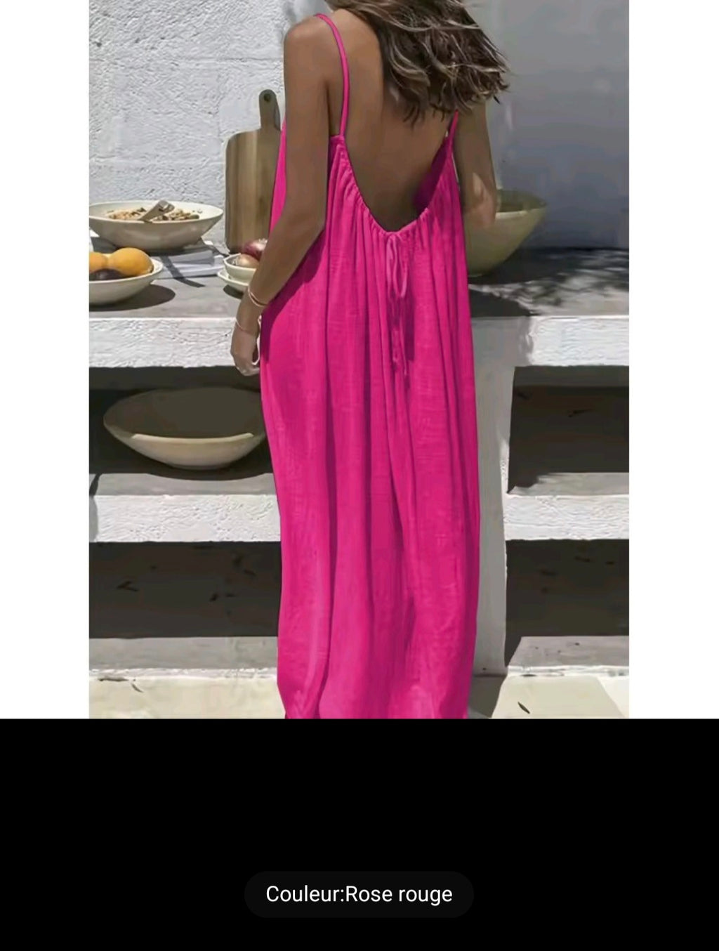 Robe longue décontractée sans bretelles ni dos pour femme