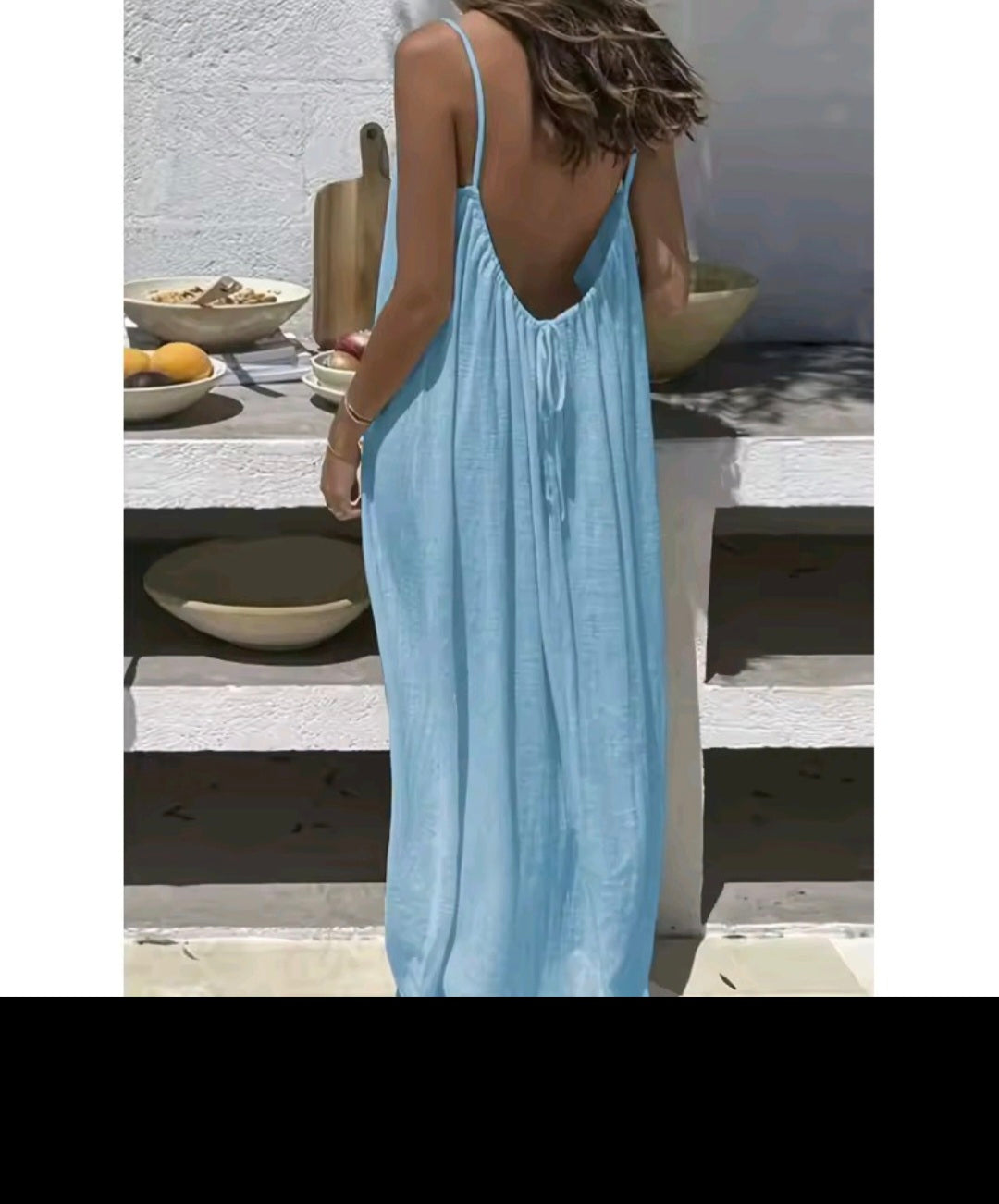 Robe longue décontractée sans bretelles ni dos pour femme