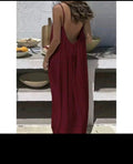 Robe longue décontractée sans bretelles ni dos pour femme