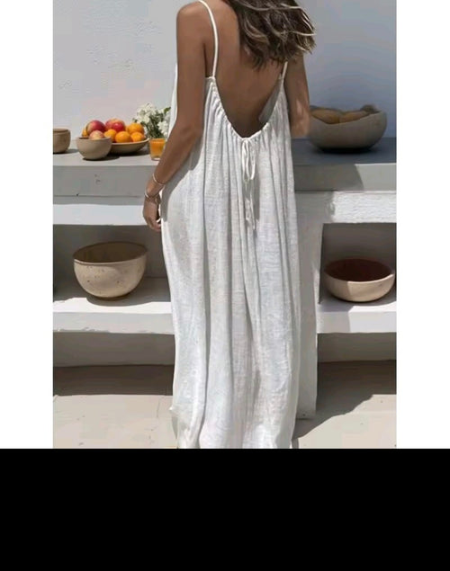 Robe longue décontractée sans bretelles ni dos pour femme